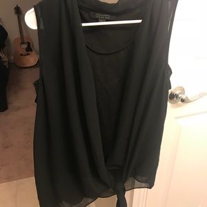 All saints black tie top